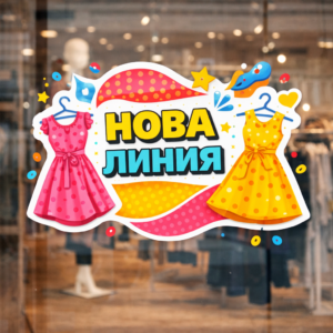 стикери за витрина
